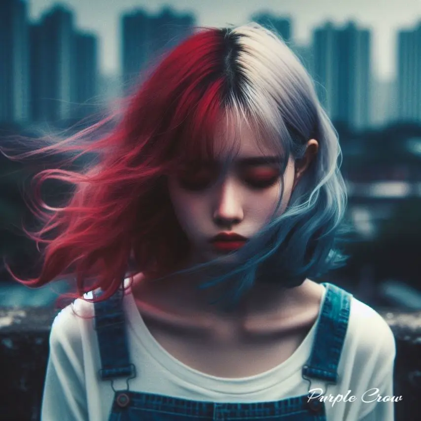 빨강 파랑 헤어의 우울한 소녀 | mbong.kr 엠봉