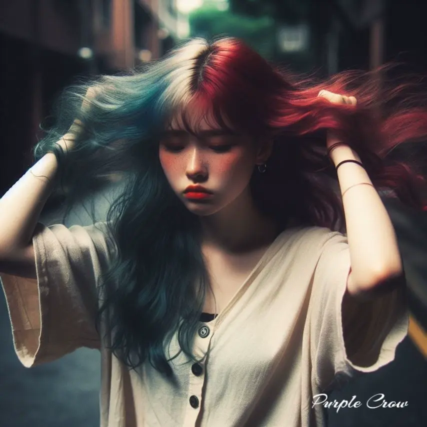 빨강 파랑 헤어의 우울한 소녀 | mbong.kr 엠봉