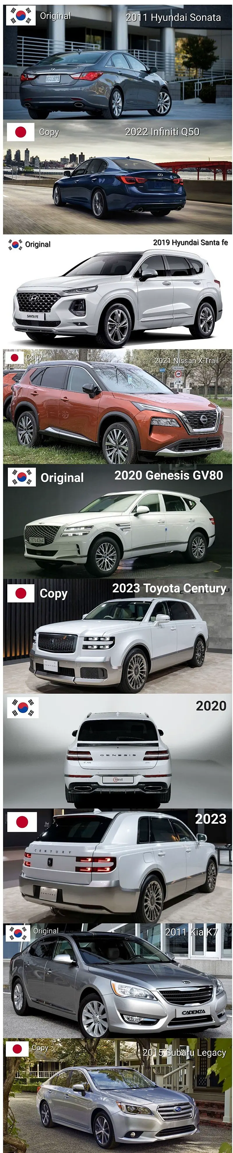 일본 자동차 회사들이 베낀 한국 자동차들..jpg | mbong.kr 엠봉