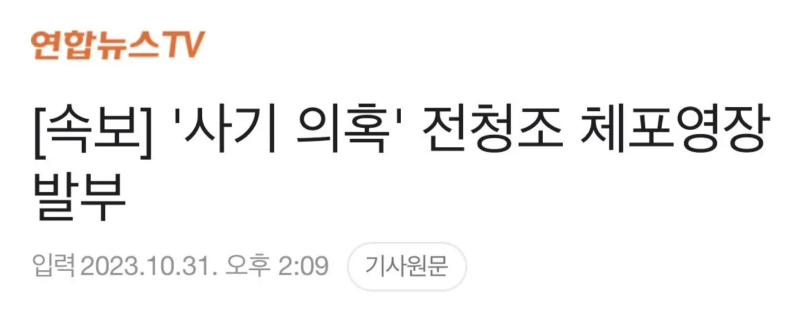 [속보] '사기 의혹' 전청조 체포영장 발부 | mbong.kr 엠봉