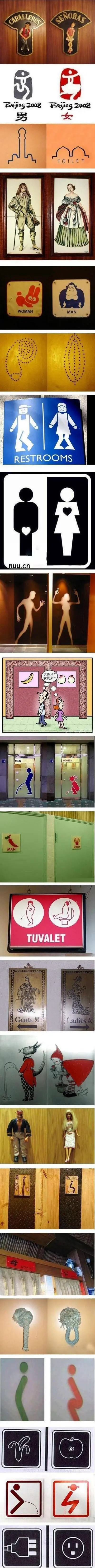 세계 각국의 화장실 남녀 표시 | mbong.kr 엠봉