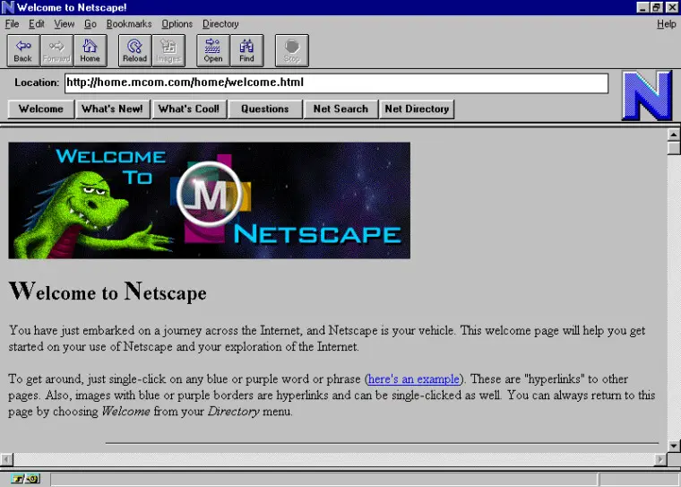 29년 전 이번 주에 출시되었던 Netscape Navigator 1.0를 간략히 되돌아봅니다. | mbong.kr 엠봉