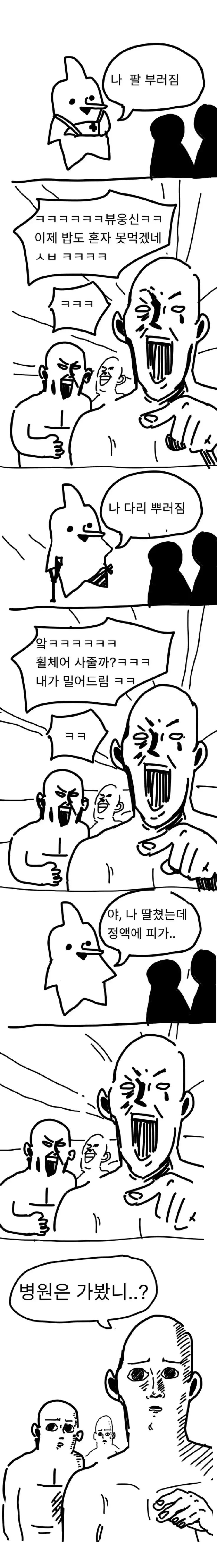 친구가 아플때 남자들의 반응.manhwa | mbong.kr 엠봉