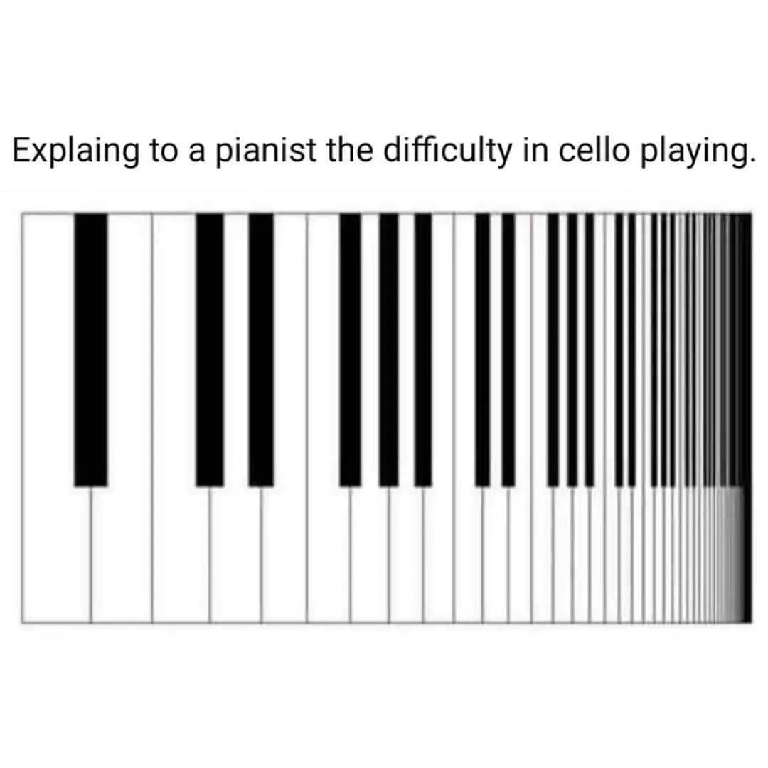 피아니스트에게 현악기 연주의 어려움을 설명해주는 그림 | mbong.kr 엠봉