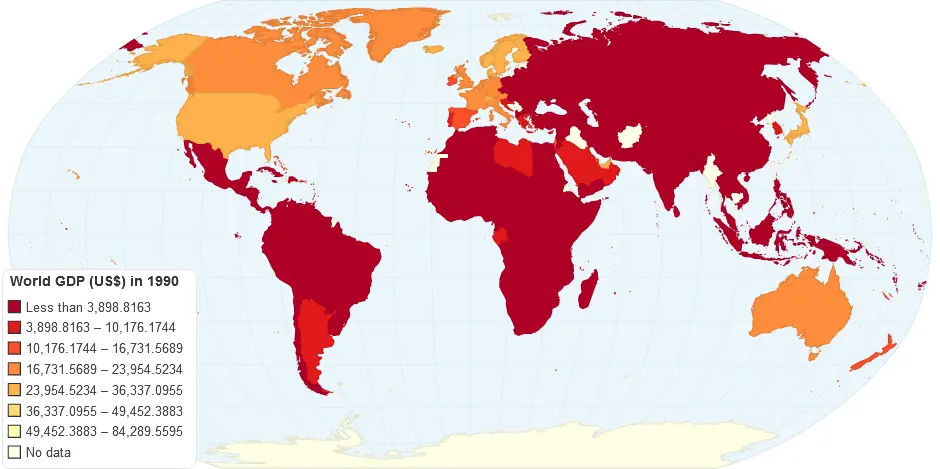 1990년 세계 1인당 gdp 지도 | mbong.kr 엠봉