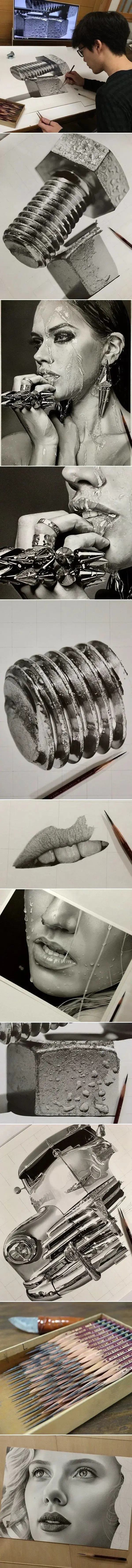 일본의 화가가 연필로만 그린 작품 | mbong.kr 엠봉