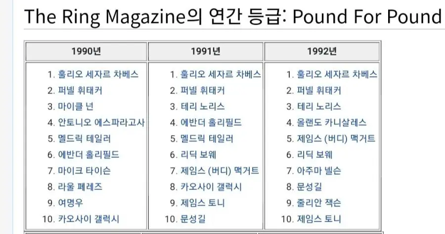 80년대 90년대 복싱 p4p 랭킹에도 들어갔었던 한국복서들 | mbong.kr 엠봉