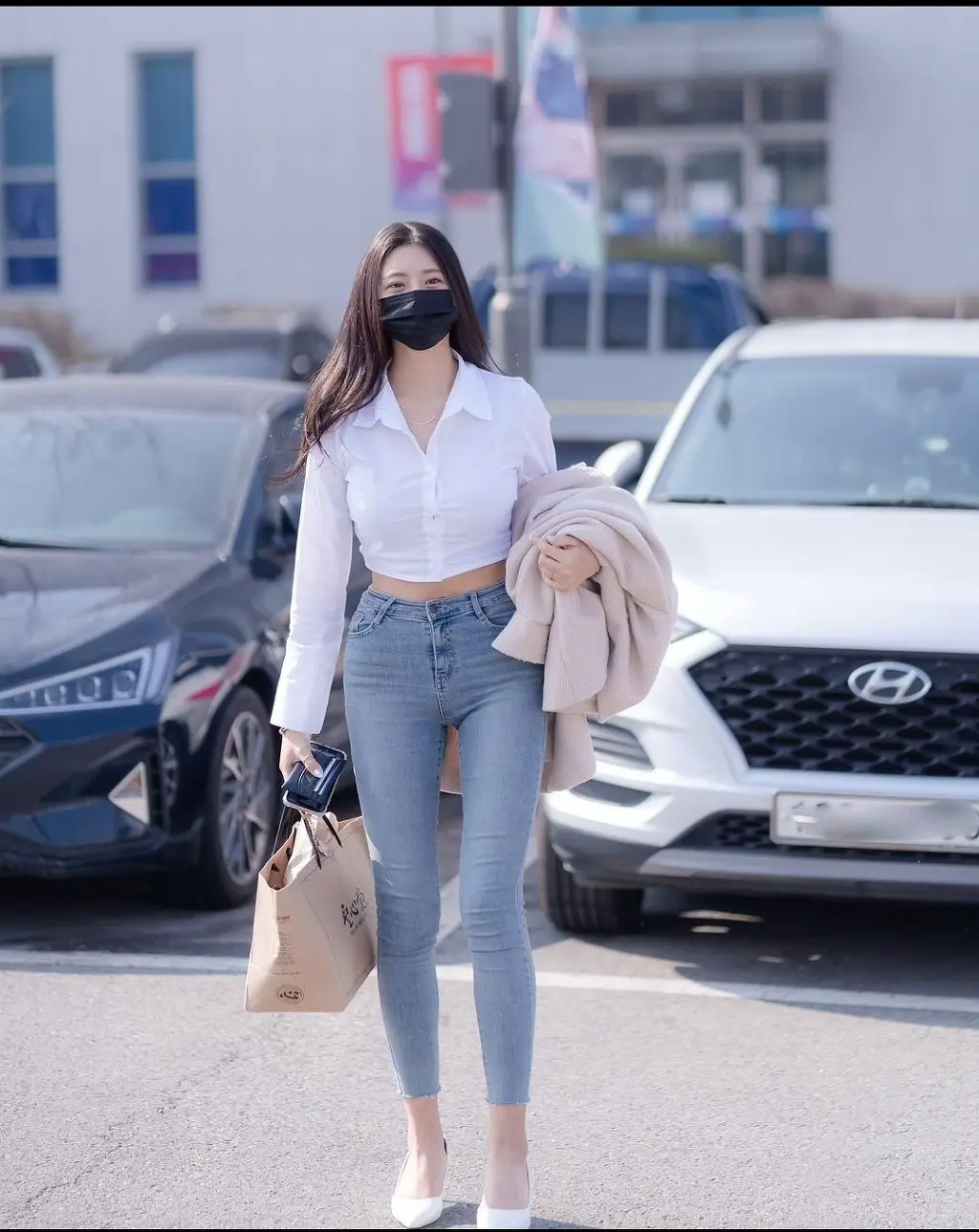 김이서 치어리더 흰셔츠 청바지 핏 우월한 기럭지 | mbong.kr 엠봉