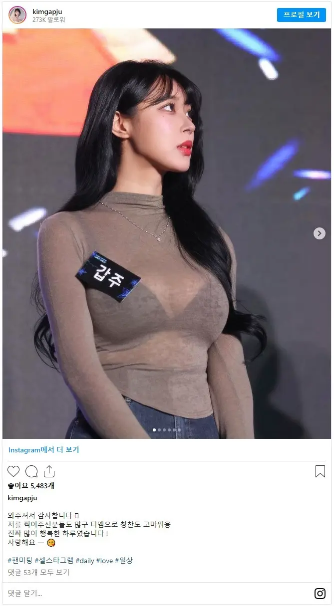 브라 다 비치는 얇은 목폴라 김갑주 인스타 ㅗㅜㅑ | mbong.kr 엠봉