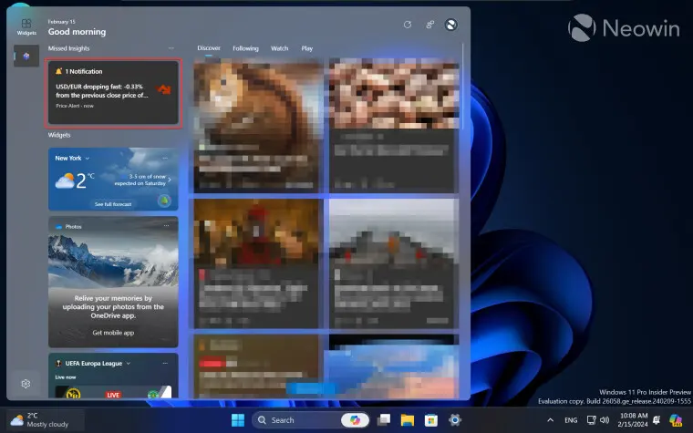 Windows 11은 곧 위젯에 대한 별도의 알림 센터를 갖게 됩니다 | mbong.kr 엠봉