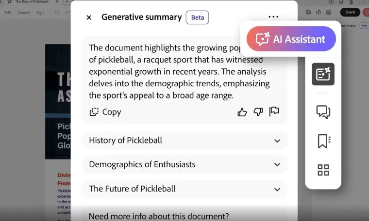 Adobe는 Acrobat 및 Reader PDF 앱에 새로운 AI Assistant 기능을 추가합니다 | mbong.kr 엠봉