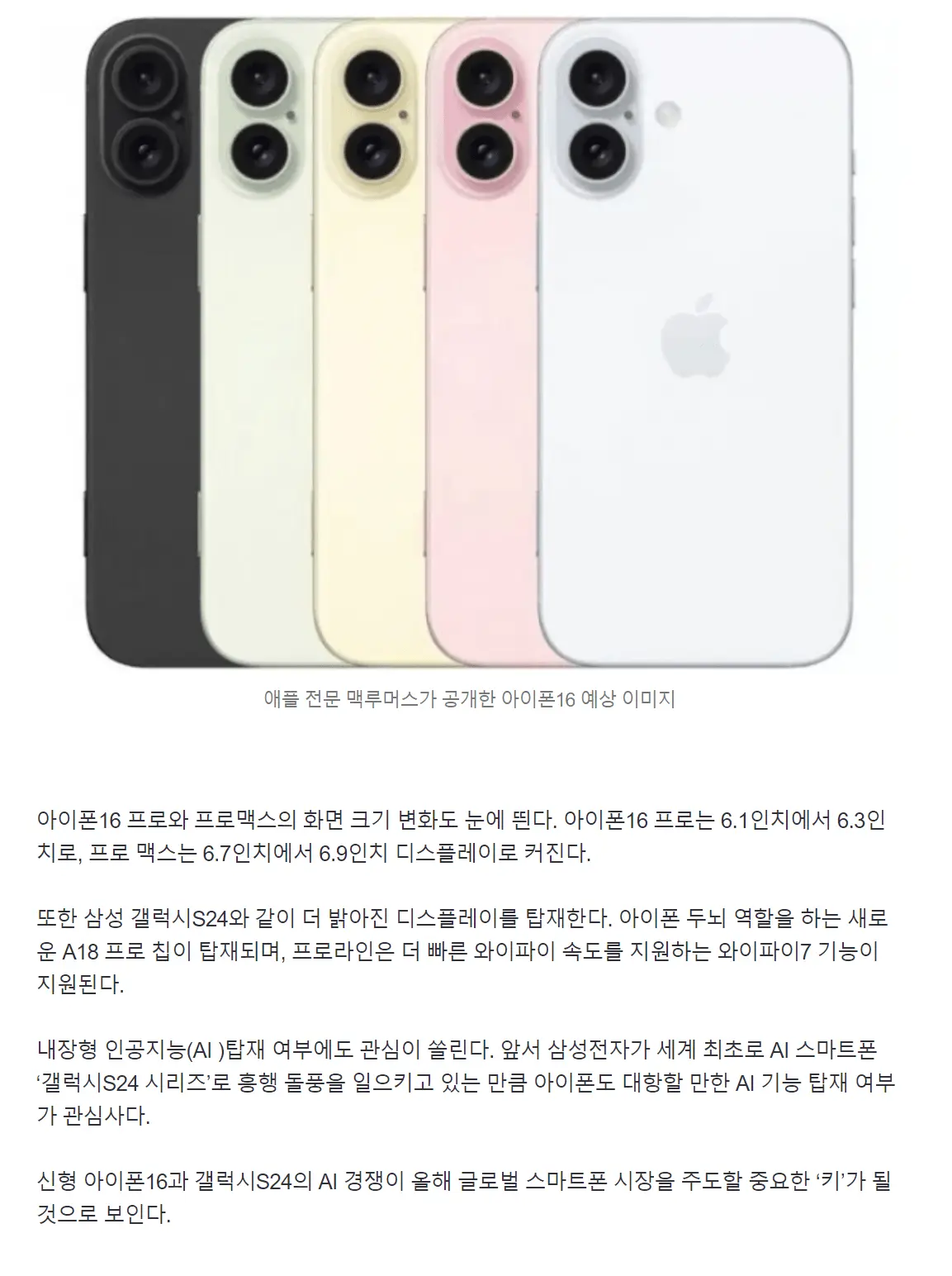 루머) 새롭게 변경될 수 있다는 아이폰 16 시리즈 후면 카메라 디자인 ㄷㄷㄷ.jpg | mbong.kr 엠봉