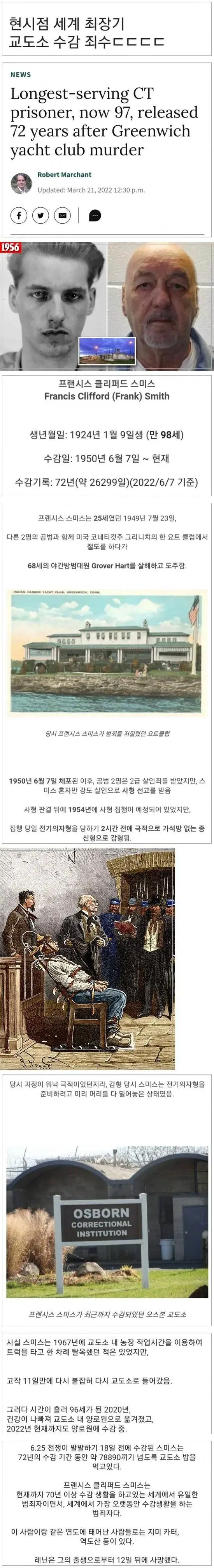 현시점 최장기 교도소 수감죄수 | mbong.kr 엠봉