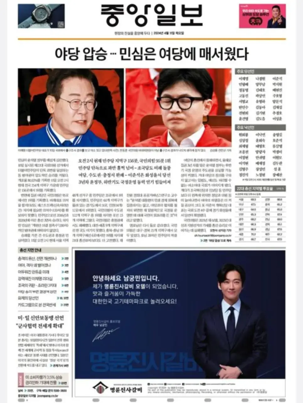 오늘자 조중동 신문 1면 ㄷㄷㄷ.jpg | mbong.kr 엠봉