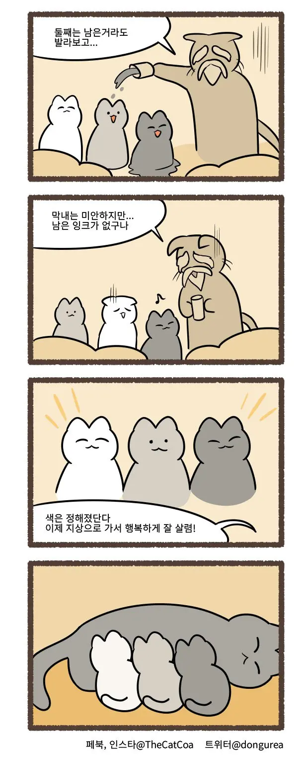 고양이 털 색 정하는 만화... | mbong.kr 엠봉