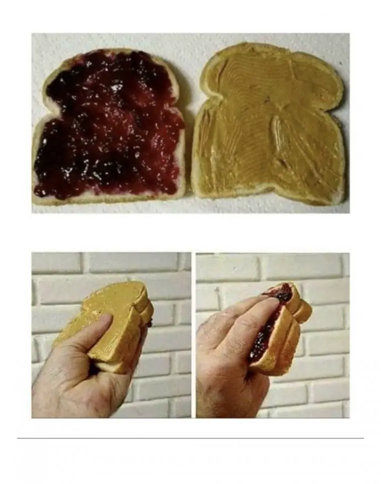 식빵에 2가지 맛 잼을 바르고 안 섞이게 먹는 방법.jpg | mbong.kr 엠봉