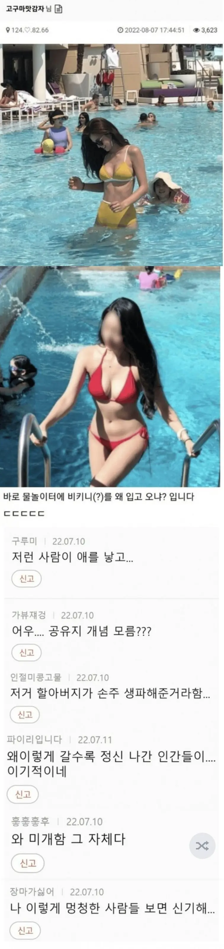 애엄마 물놀이터 비키니 댓글 레전드 | mbong.kr 엠봉