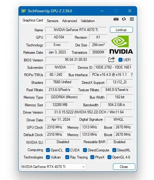 TechPowerUp GPU-Z v2.59.0 출시 | mbong.kr 엠봉