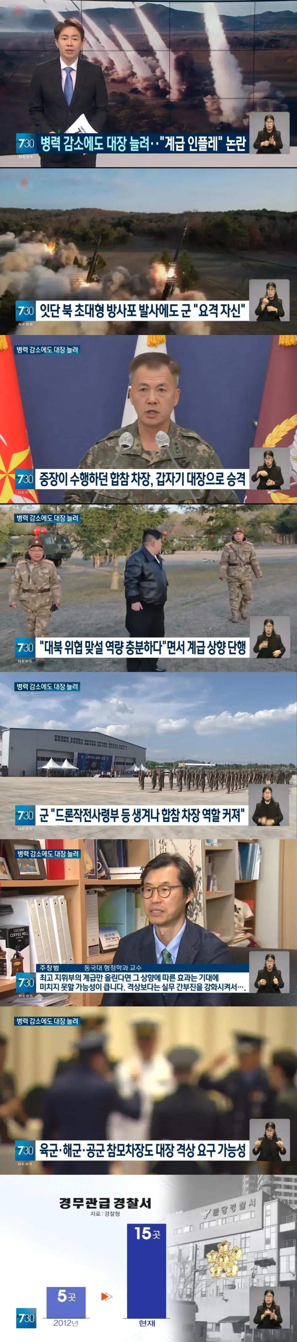 병력 감축에도 대장 자리 늘린 국군 | mbong.kr 엠봉