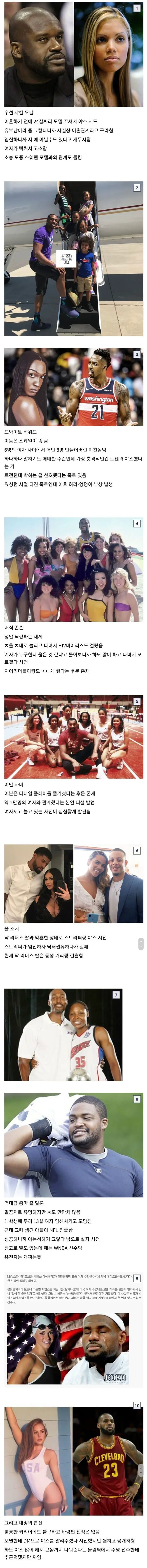 NBA 선수들의 여성 편력. | mbong.kr 엠봉