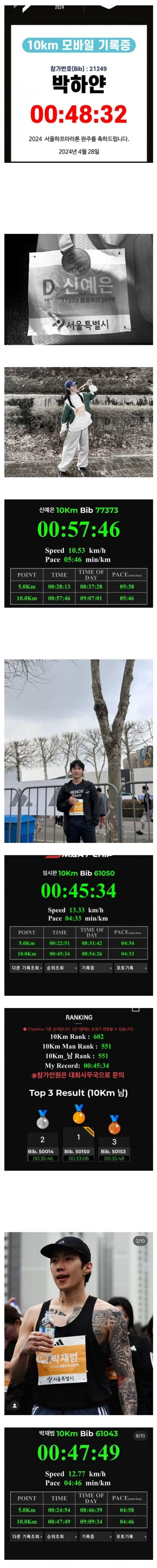 김동현 10km 마라톤 기록 | mbong.kr 엠봉