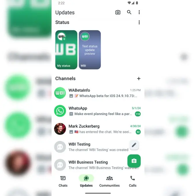 WhatsApp Android 베타에는 상태 업데이트를 위한 개선된 UI가 제공됩니다 | mbong.kr 엠봉