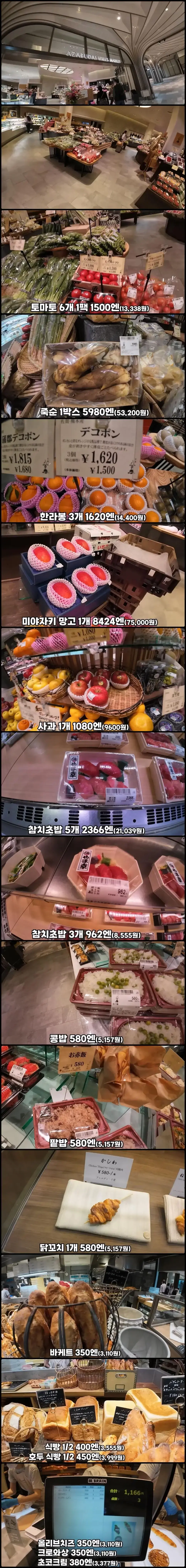 도쿄 최고급 주상복합의 식품 물가 | mbong.kr 엠봉