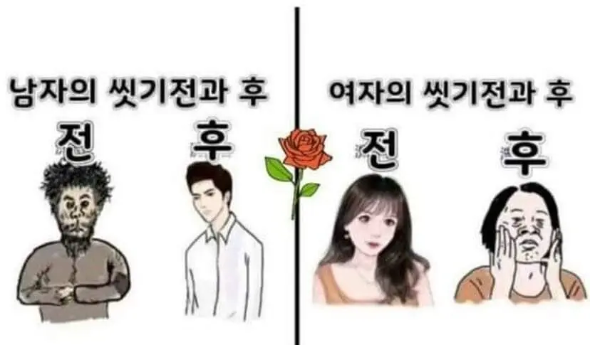 씻기전의 남자와 여자 차이 | mbong.kr 엠봉