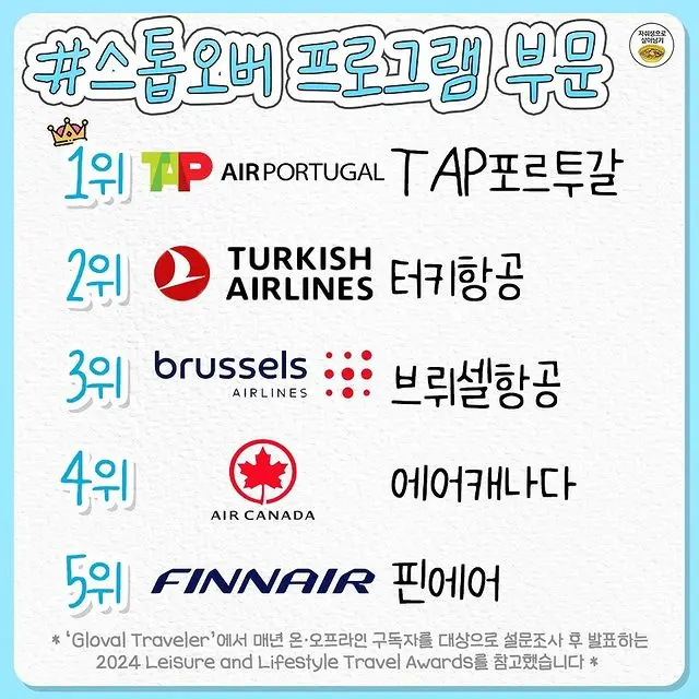 카테고리별 항공사 top 5.jpg | mbong.kr 엠봉