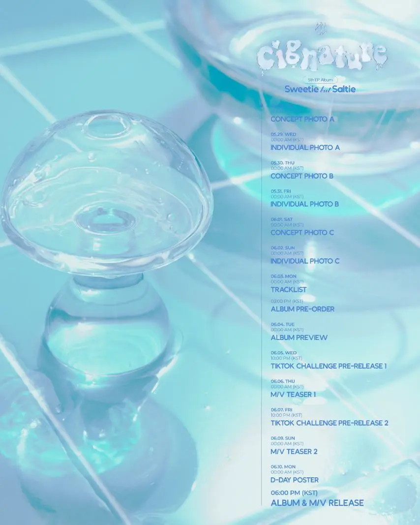 cignature(시그니처) 5th EP Album `Sweetie but Saltie' Promotion Scheduler | mbong.kr 엠봉