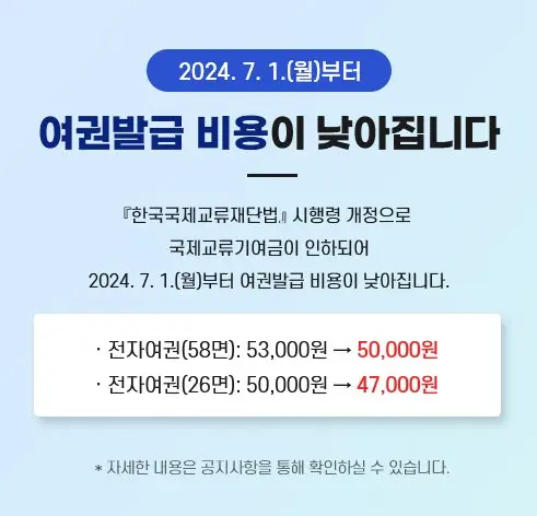 7월부터 여권발급 비용 인하 [정보글] | mbong.kr 엠봉