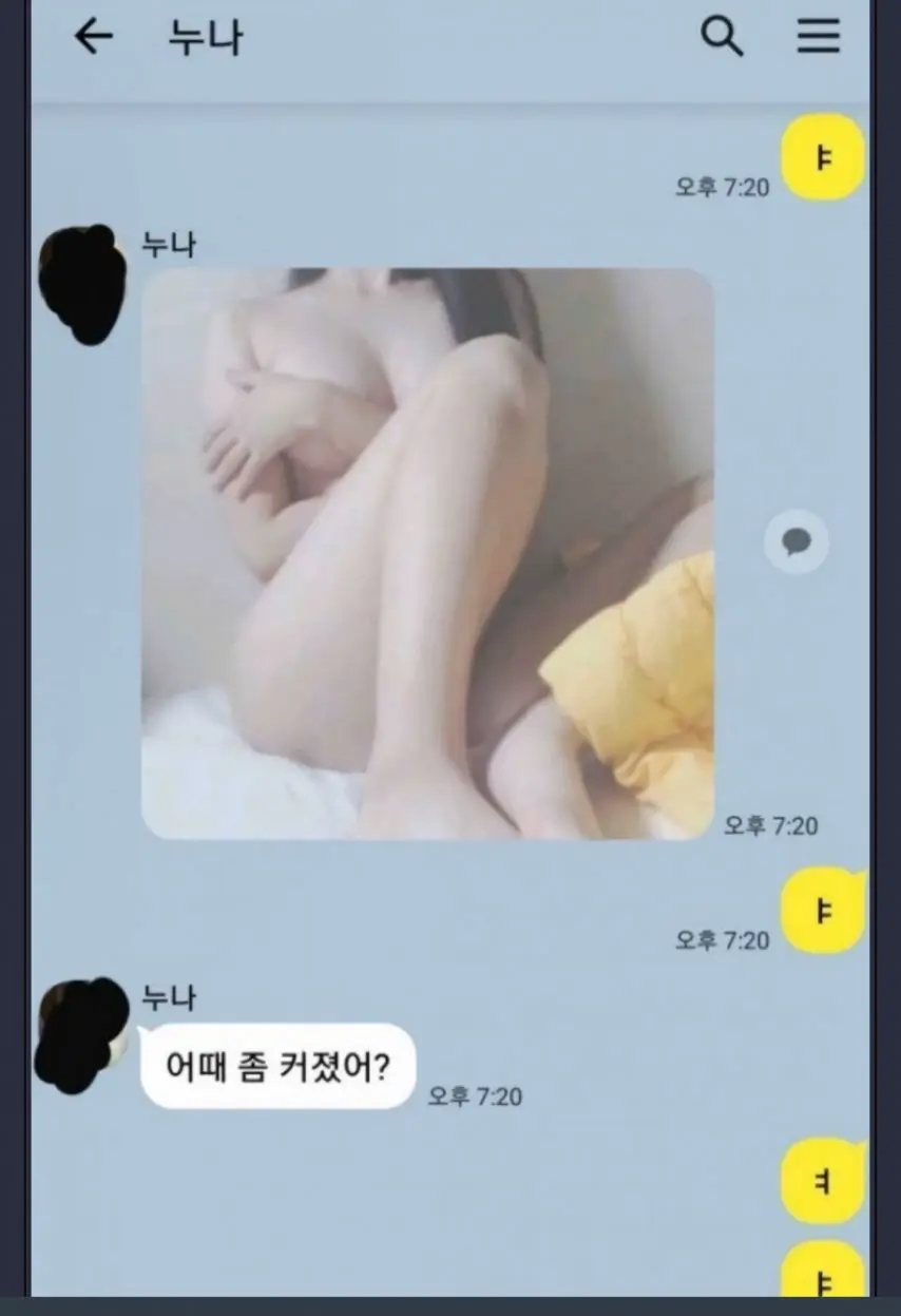 ㅇㅎ)알몸 사진 남동생한테 보낸 누나 | mbong.kr 엠봉