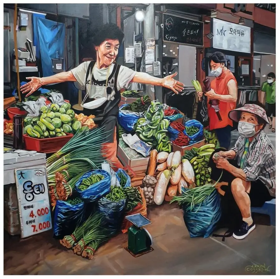 미국 화가가 유화로 표현한 서울 거리의 사람들 모습 | mbong.kr 엠봉