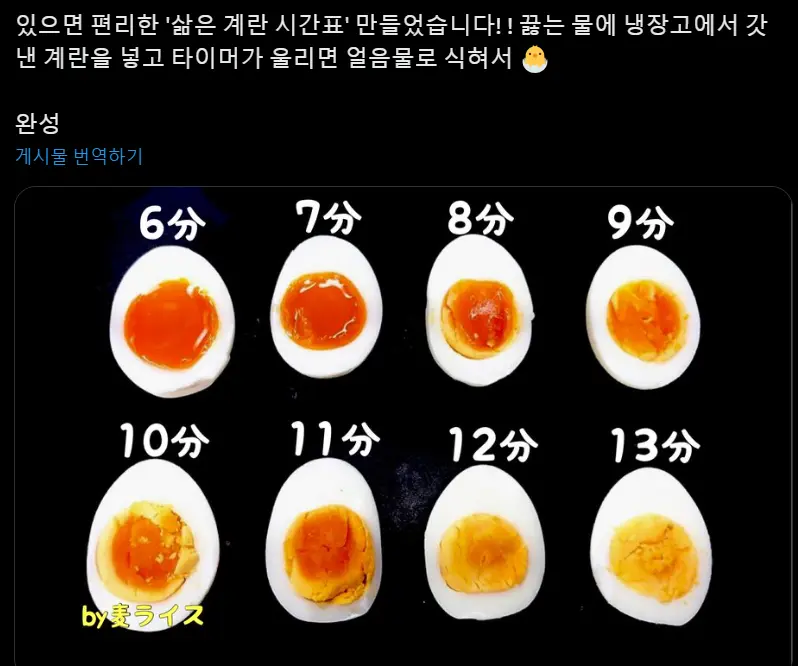 삶은 계란 시간표 | mbong.kr 엠봉